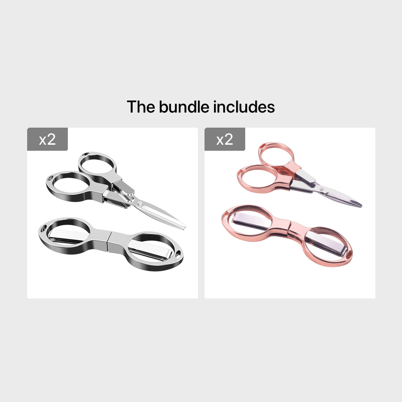 Liangery Small Folding Scissors Portable Mini Scissors Stainless Steel  Stretch Travelling Cutting Tool in Silver