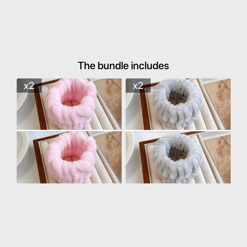 2pcs Microfiber Towel Wristbands for Women Girls