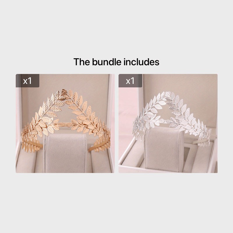 Baroque Leaves Decor Tiara Crown Headband Bridal Hair Accessories