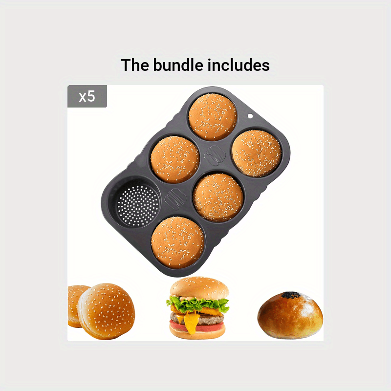 High Quality Non Stick 12-Mold Hamburger Burger Bun Bread Baking