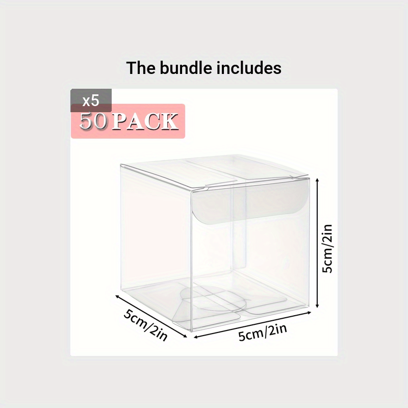 Clear Cube Box Transparent Candy Box Plastic Thank You Treat Boxes Wedding Party Favors Baby Shower Party Boxes Supplies 2x2x2 I, Infant Unisex