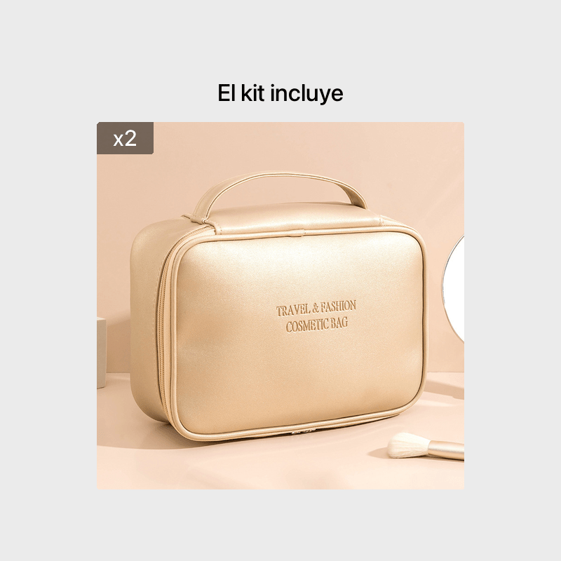  GLJ Neceser de maquillaje para mujer, bolsa de cosméticos  portátil de viaje, lavable, regalo para niñas, puede almacenar cosméticos,  cuidado de la piel, artículos de aseo personal (color marrón, tamaño: 7.9