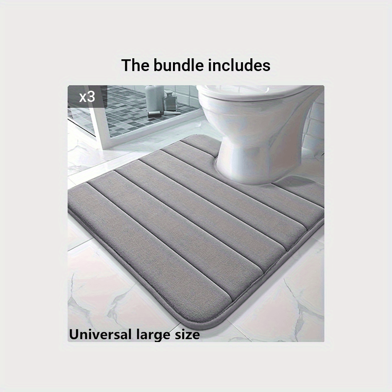 Tapis WC En Forme De U - Mousse Mémoire Antidérapante - Taille 80x50x2 Cm - Pour Salle De Bain, Sécurisé Personnes âgées, Enfants - Facile à Nettoyer