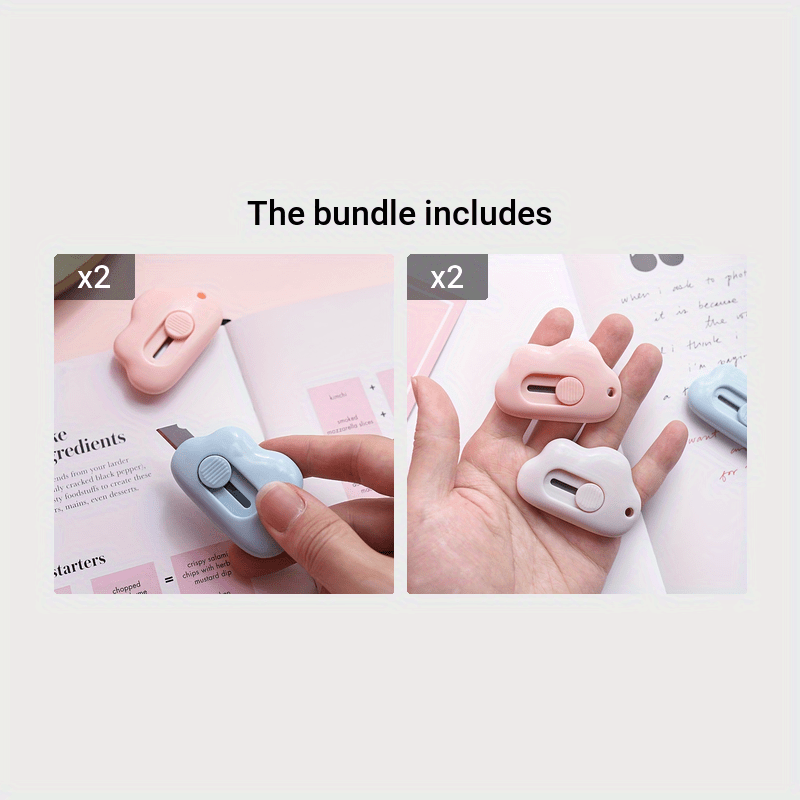  Cloud Cutter - Retractable Utility Knife for DIY & School  Portable Box Cutter Small Paper Cutter - Cute Stationery Tool : Office  Products