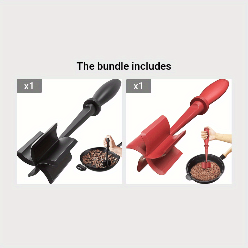 Upgrade Meat Chopper, Heat Resistant Meat Masher for Hamburger Meat, Ground  Beef Smasher, Nylon Hamburger Chopper Utensil, Ground Meat Chopper, Non