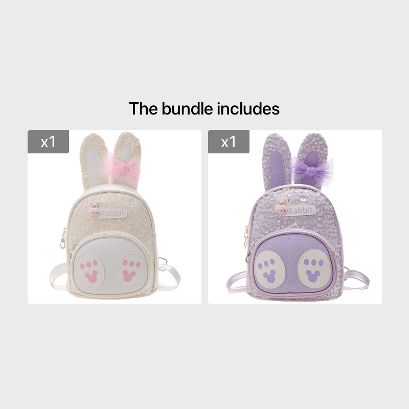 Rabbit Pattern Backpack With Long Ears Lightweight Small Travel Backpack