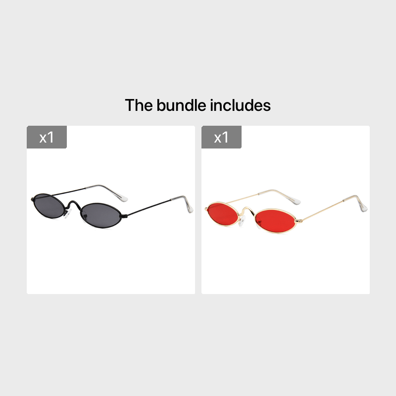 Small Oval Sunglasses Thin Metal Frame