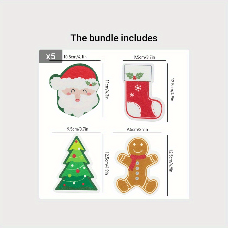 Christmas Sponge Wipe Cartoon Printing Scouring Pad - Temu