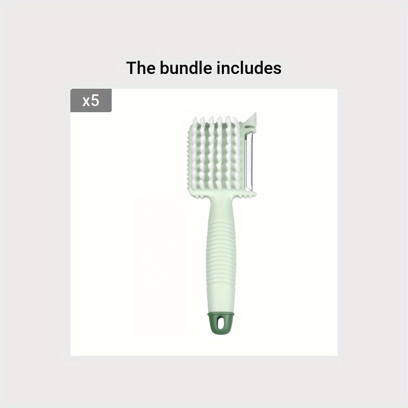 Multifunctional Fruit & Vegetable Cleaning Brush Peeler Three-in-one  Scraper Vegetable Washing Brush With Fruit Peeler For  Restaurants/supermarkets/food Trucks - Temu