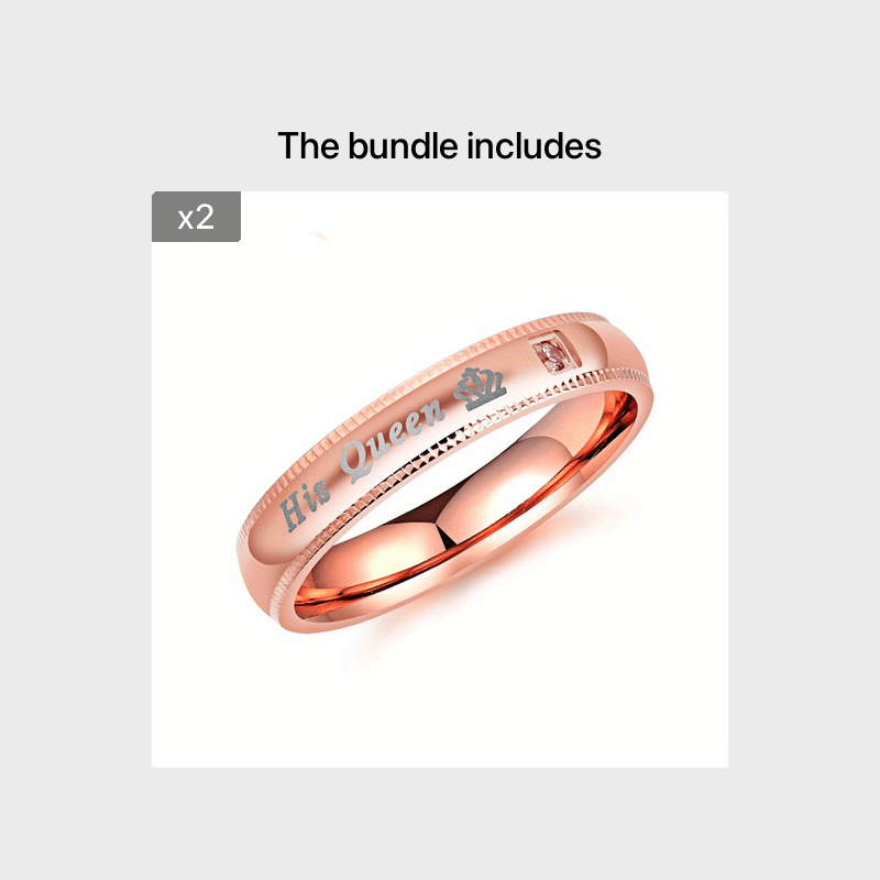 King Queen Casual Wedding Ring For Anniversary