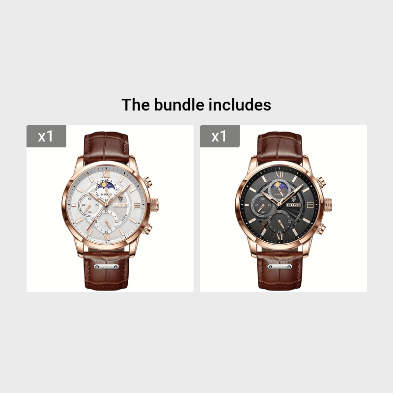 2025 New Mens Watches LIGE Top Brand Luxury Leather Casual Quartz Watch Men's Sport Waterproof Clock Watch Relogio Masculino+Box main image 0
