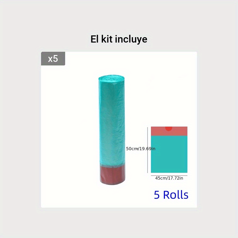 5 Rollos/pack Total 75pcs 4 Galones Baño Pequeña Bolsa De - Temu Chile