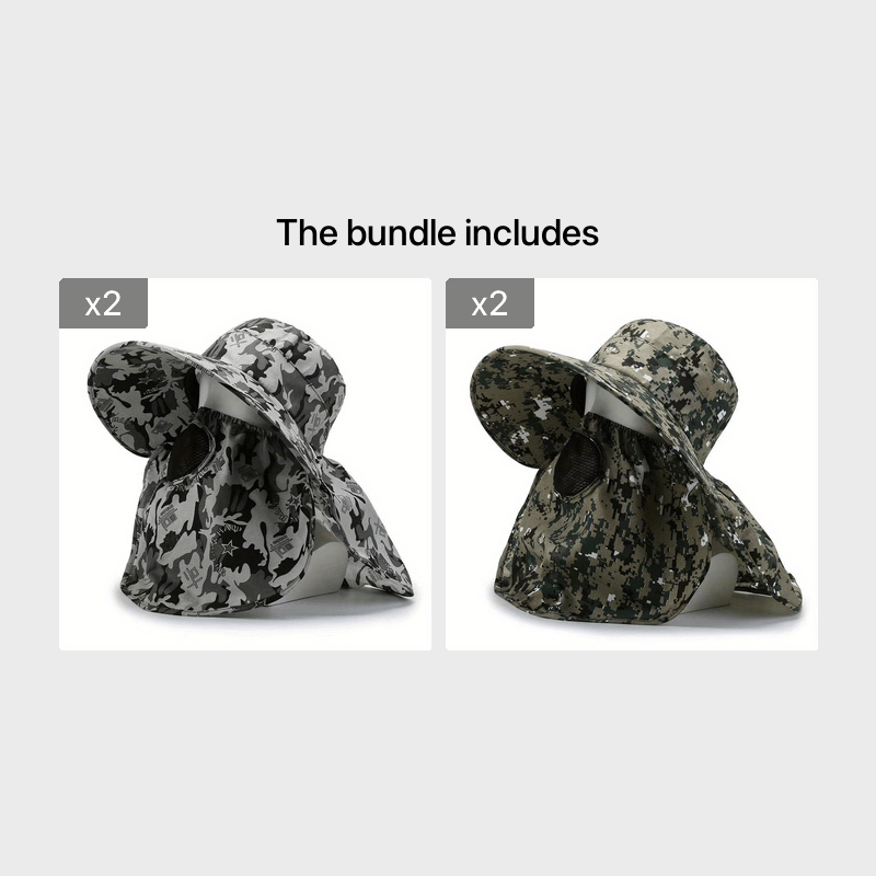 Camouflage Sunscreen Hat Camouflage Sunscreen Hat Fishing Sunshade Hat  Outdoor Hiking Mountaineering Tea Picking Photography Face Covering Shawl  Hat, High-quality & Affordable