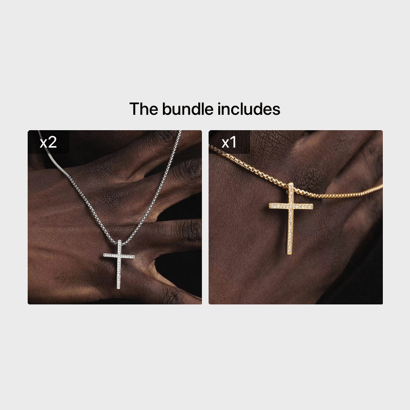 Rhinestone Panel Small Criss Cross Necklace