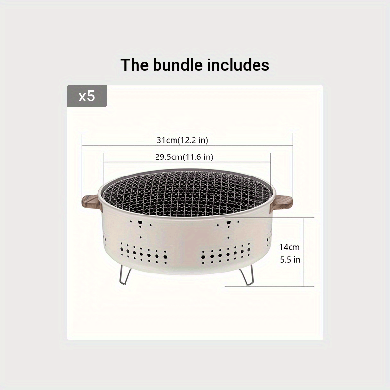 New 34CM Korean Style Table Charcoal Portable BBQ Grill Camping Fire Pit  Outdoor