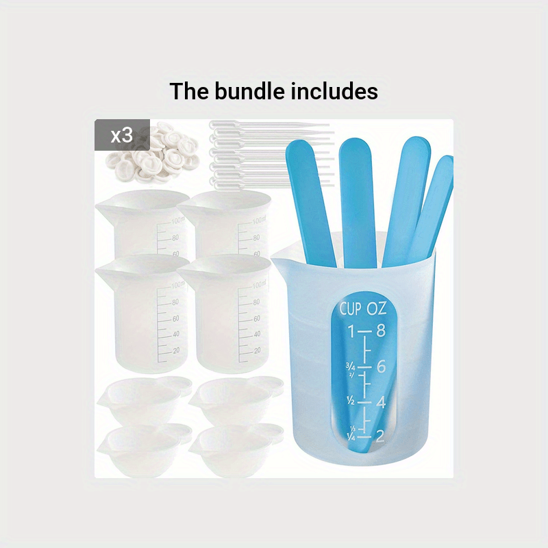 Epoxy Resin Silicone Measuring Cup Mixing Tools Stirring - Temu