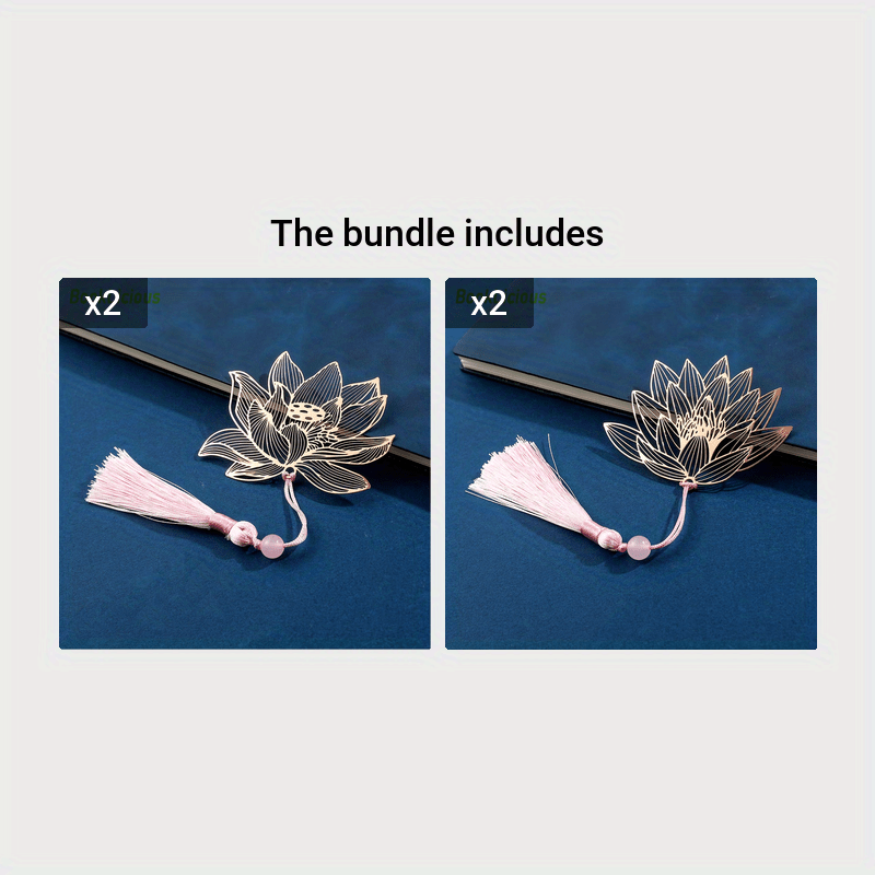 TEMU 1pc, Metal Bookmark, Ancient Style Hollow Bookmark For Sister, Mother, Daughter, Creative Flower Bookmark Lotus Clover Rose Bookmark