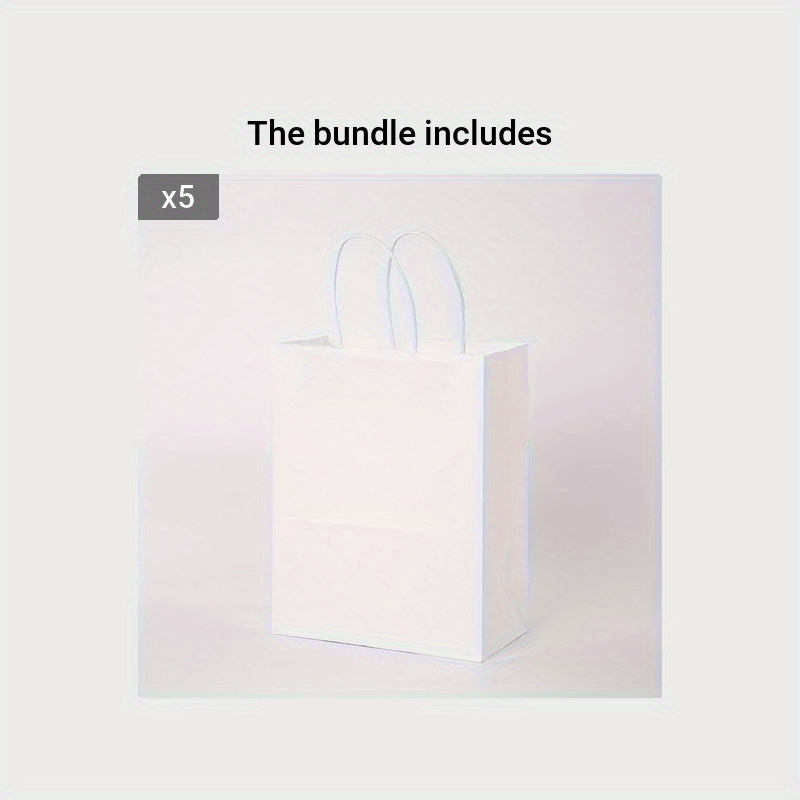 Medium White Kraft Paper Bags With Handles Bulk Gift Bags - Temu