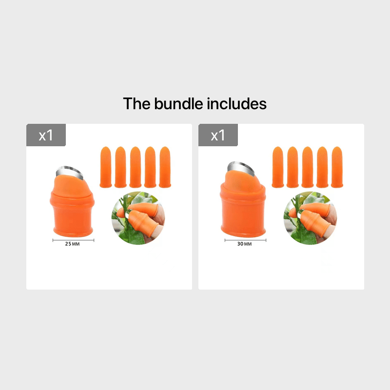 TEHAUX 2 Pcs Gardening Silicone Thumb Ring Cutter for Finger Thumb Cutter  Picking Thumb Gloves Garnish Tools Garden Tool Harvest Plant Orange Thumb