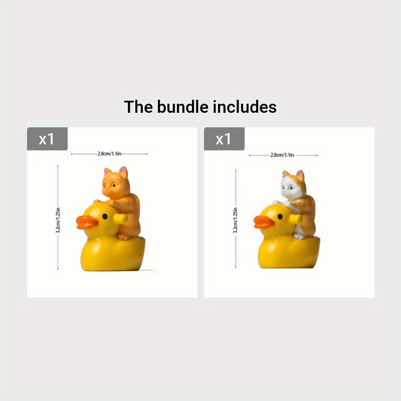 Yellow Duck Cat Kitten Micro Landscape Gardening Doll