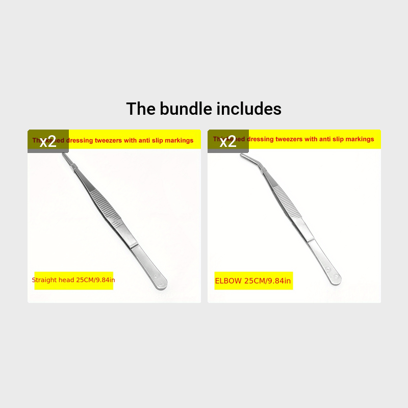 Stainless Steel Tweezers Large Lengthened Round Head With Anti