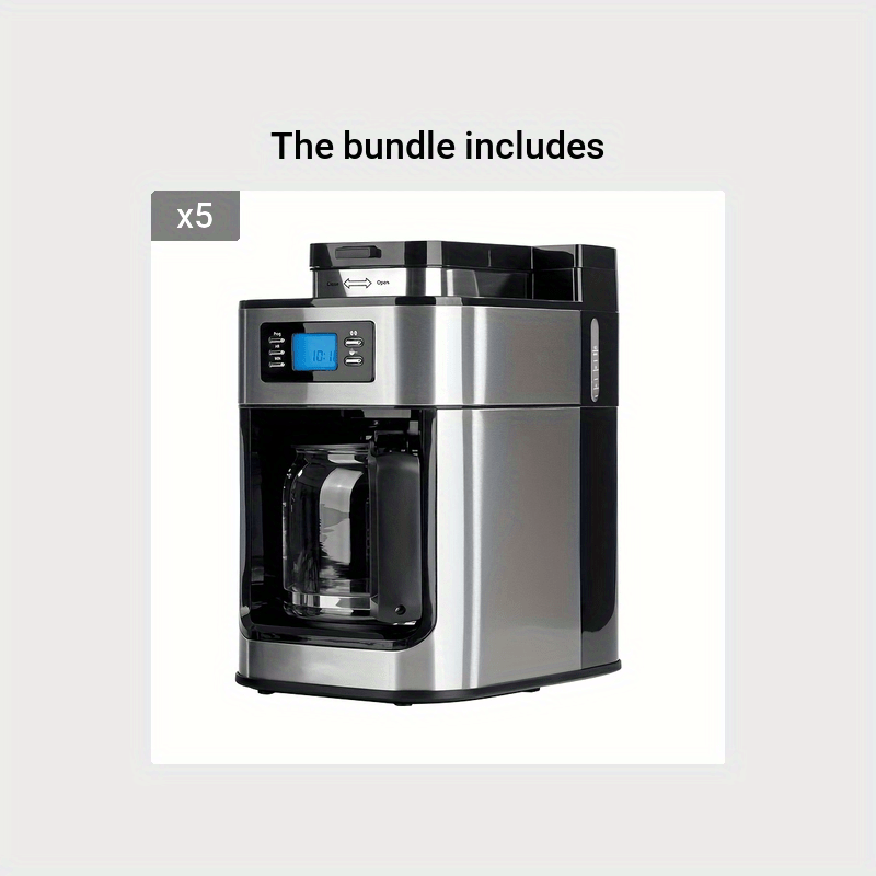 Fully Automatic Coffee Machine Grinder Coffee Maker American Household  Office Grinding One Stainless Steel Body Insulation