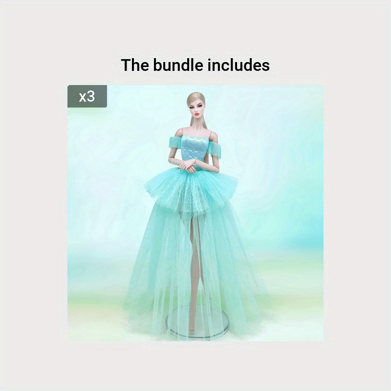 Pink Lace Wedding Party Dress for 11-8 inch Dolls
