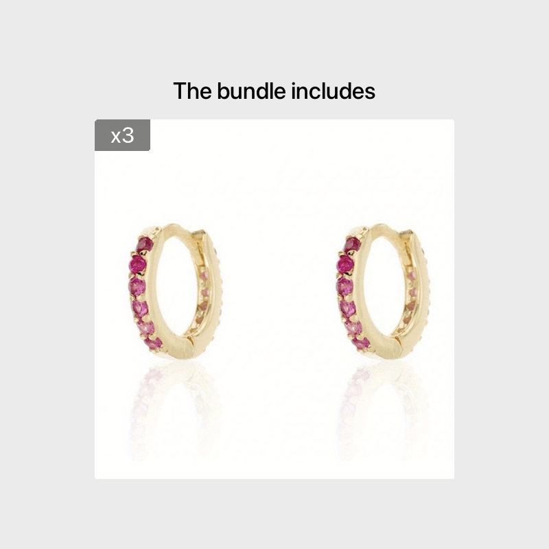 Men's Tiny Cubic Zirconia Huggie Hoop Earrings