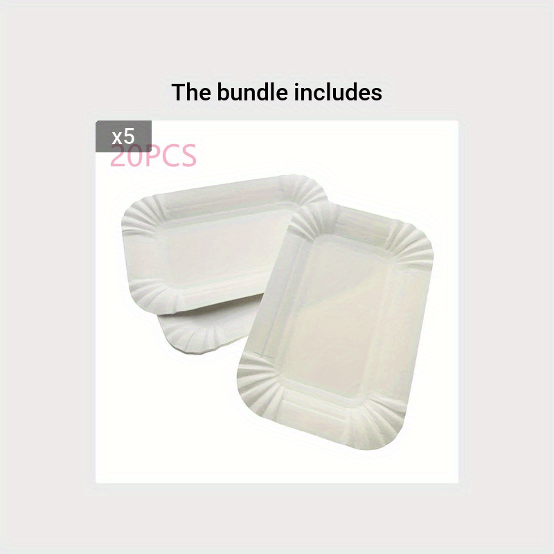 Rectangular Cake Tray White Paper Plate Disposable Dinner - Temu