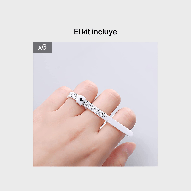 Medidor de tamaño de anillo de dedo (tallas 1-17 de  