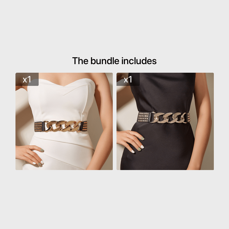 Fashion Elastic Wide Belt Ladies Metal Golden Belt Matching - Temu
