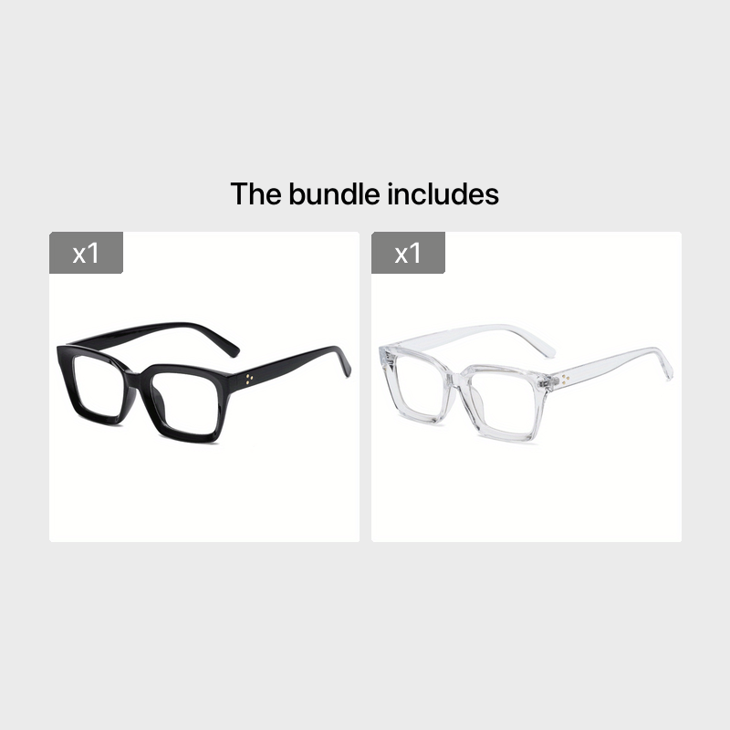 Men's Square Frame Flat Mirror Rice Nail