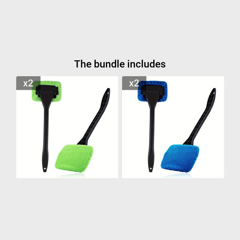 Car Window Cleaner Brush Kit Windshield Cleaning Wash Tool Inside Interior Auto  Glass Wiper With Long Handle Car Accessories