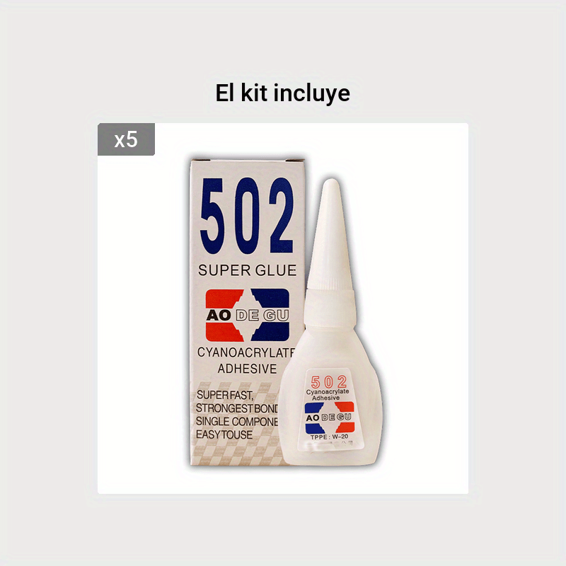 502 Super Glue, adhesivo fuerte de cianoacrilato de secado rápido  instantáneo, súper pegamento universal, material de oficina de goma de  cuero de