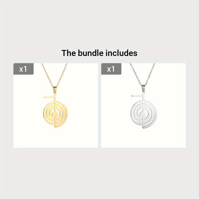 Spiral Circle Pendant Necklace for Men