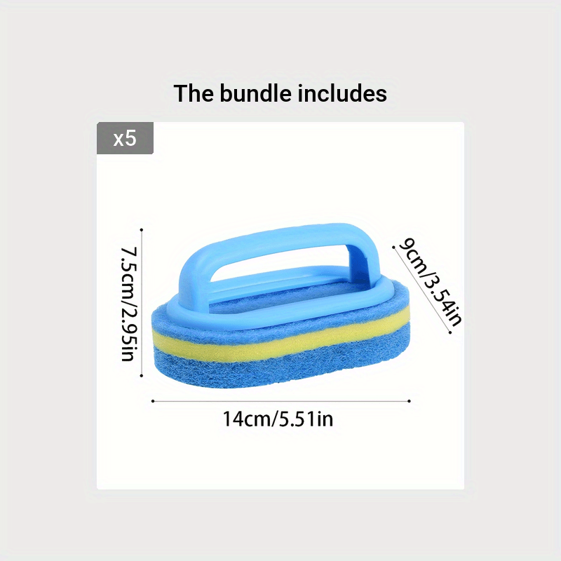 1pc Three-layer Household Cleaning With Handle Sponge Brush