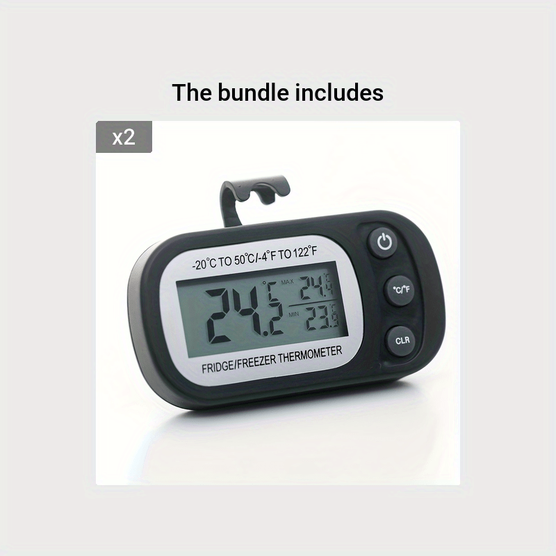 Refrigerator Thermometers LCD Refrigerator Thermometer With Hook Digital Thermometer  Fridge Freezer Max Min Temperature Display - AliExpress
