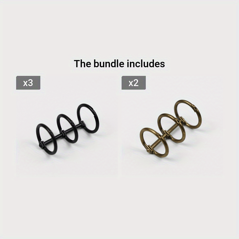 Rose Gold Metal A5 Ring Binder Clips Gold Loose-Leaf Binder File Folder  Hoop DIY Album 6 Hole A5 Ring Binders 30mm