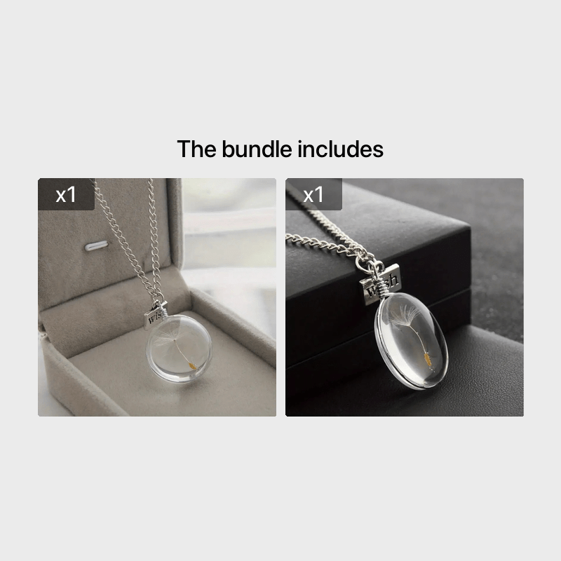 Dandelion Oval Crystal Pendant Necklace for Men