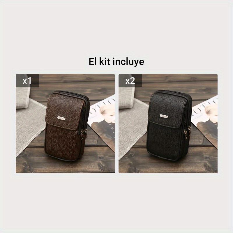 Bolso Pequeño De Cuero Con Cinturón Para Hombre Riñonera De Teléfono Y  Billetera