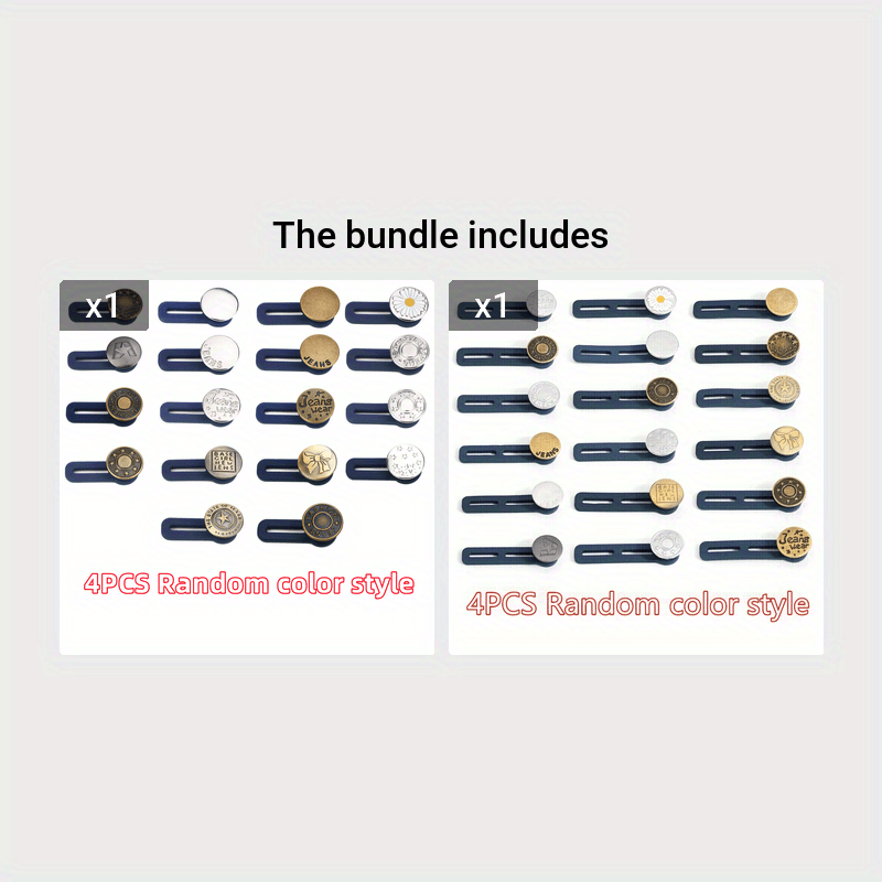 4 Pcs Elastic Waist Extenders,Adjustable Waistband Expander Men and Women,Jeans Pants Button Extender Set (4 Colors), Size: 83 mm x 35 mm