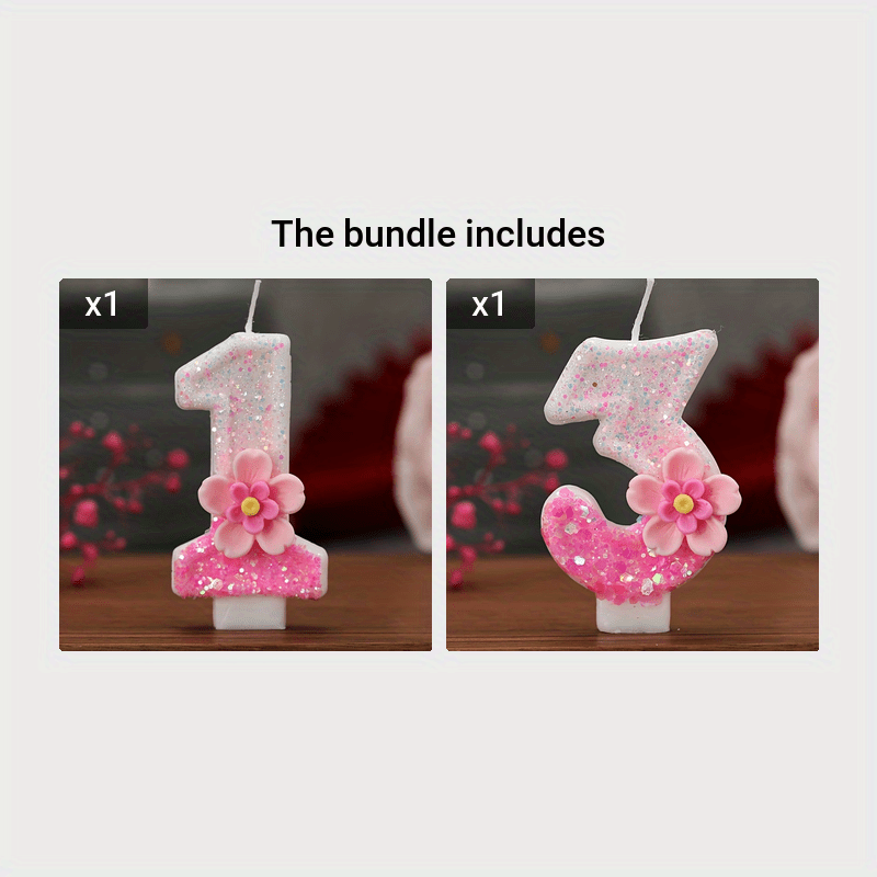 Candelina di compleanno numero 1, rosa chiaro, 5,5 cm (1 scatola / 24 pz