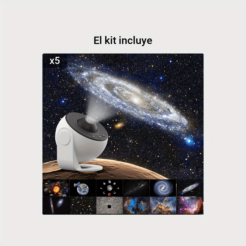 Proyector de estrellas, proyector Flevo Galaxy, con proyector de  planetario, luz nocturna, 4K reemplazables 12 discos Galaxy HD, rotación de  360 °