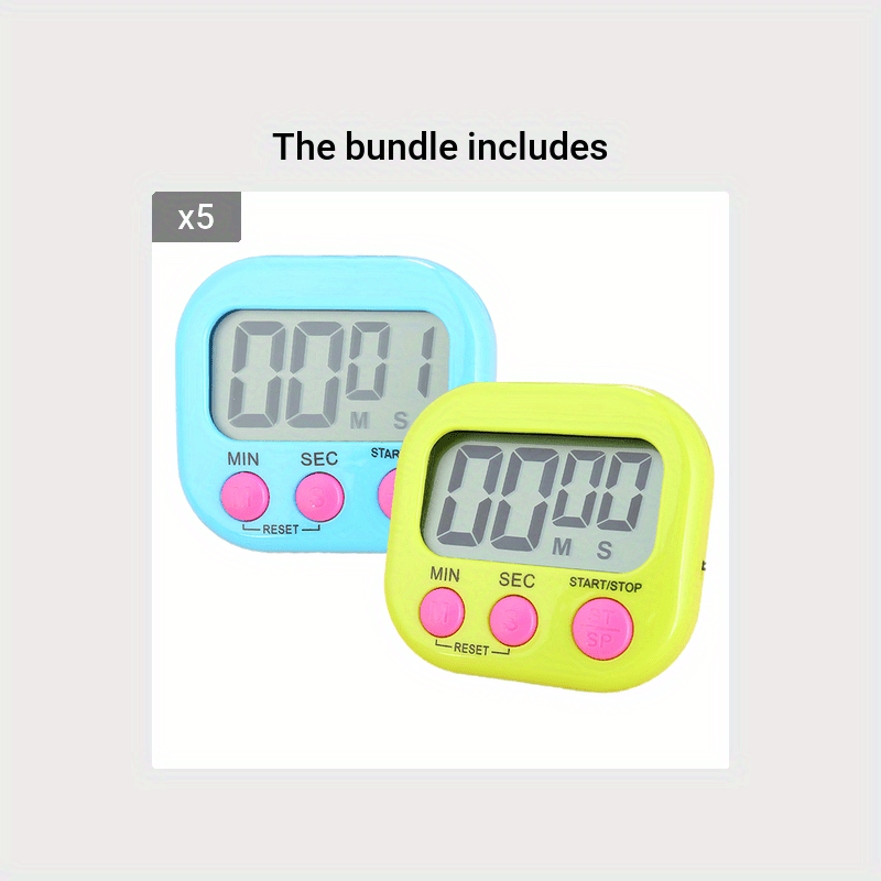 1PC Digital Kitchen Timer for Teacher Classroom Small Timers for Kids  Magnetic Stand ON/Off Switch