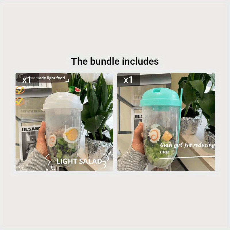 Portable Bottle Salad Container Bottle-shaped Bento Salad Bowl For Lunch  Salad Box With Fork Salad Bowl - Temu