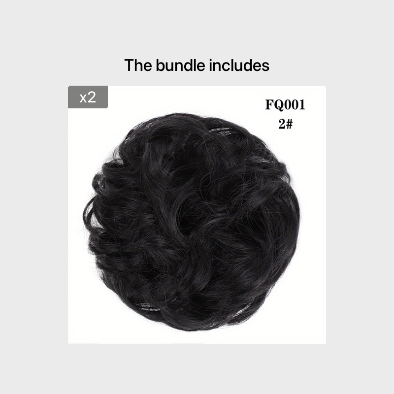 Curly Synthetic Messy Chignon Brown Hair Bun