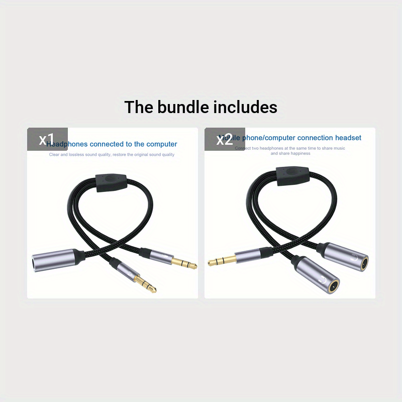 Y Splitter Aux Cable Extension Cord Gilded 3 5mm Jack Microphone Headset  Audio Splitter Cable 2 In 1 Male To Female Mic Headset 2 Adapter For  Computer Stereo Plug 3 5 Adapter Music Sharing - Electronics - Temu Canada