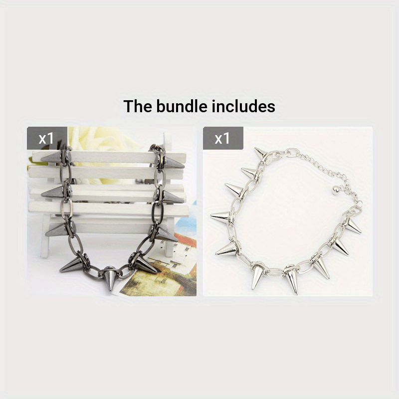Rock Gothic Rivet Material Choking Round Punk Necklace