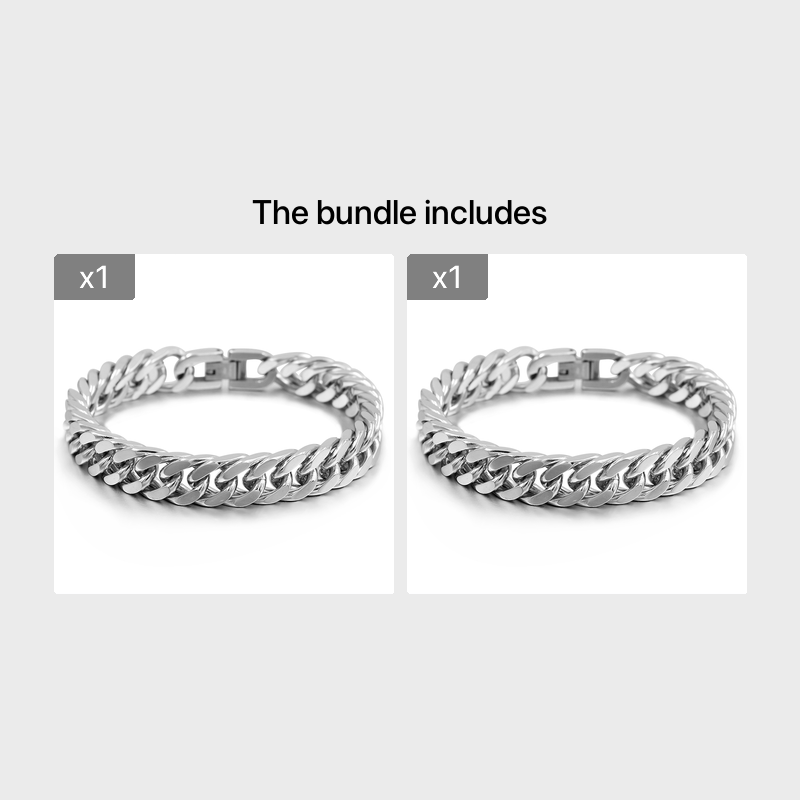 Men's Classic Stainless Steel Double Weave Hip Hop Chain Bracelet