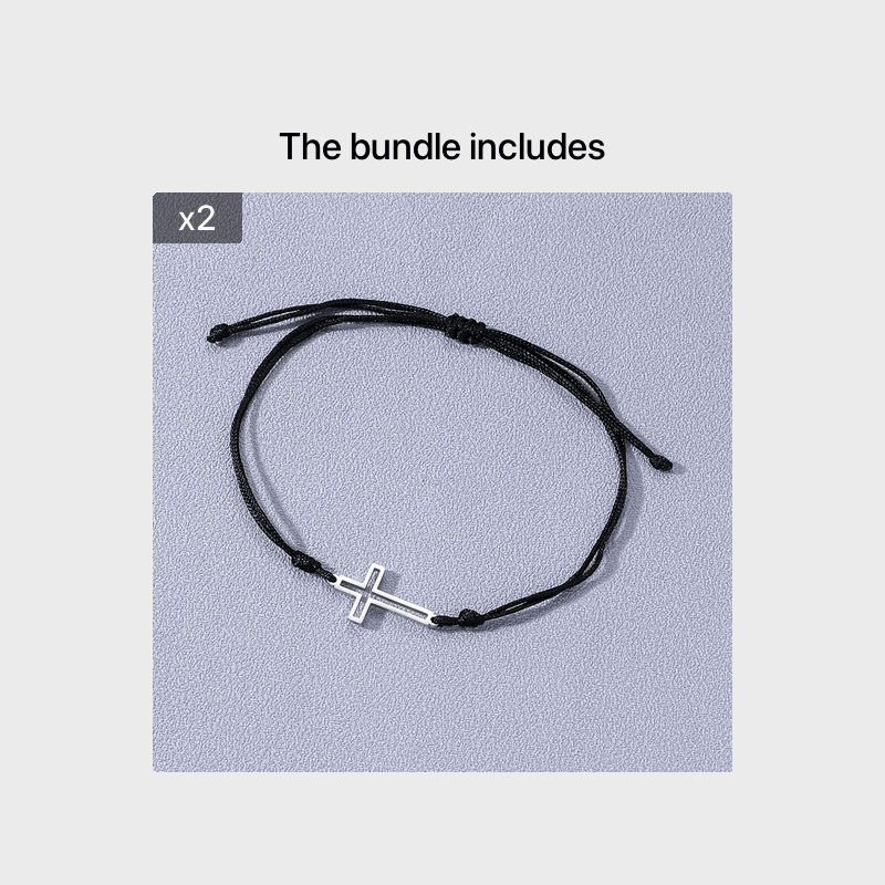 Men's Adjustable Cross Strap Bracelet, Red